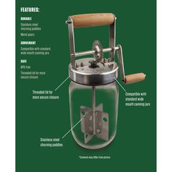 LEM Clear Glass/Stainless Steel Butter Churner 28 oz
