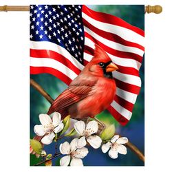 Briarwood Lane American Floral Cardinal House Flag 28 in. H X 40 in. L
