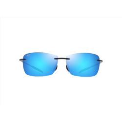 Maui Jim Lighthouse Sunglasses Unisex Shiny Black Frame Blue Hawaii Lens Polarized