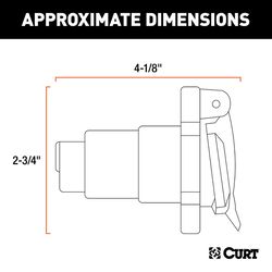 CURT 7 Way RV Blade Connector Socket 4.13 in.
