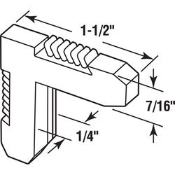 Prime-Line White Plastic 1-1/2 in. W X 1/4 in. L Screen Frame Corner 20 pk