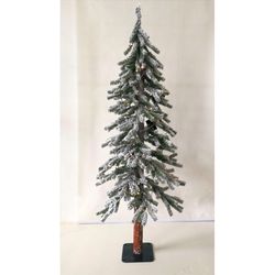 Gerson LED Electric Lighted Holiday Flocked Pine Christmas Tree 5 ft.