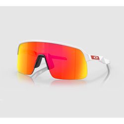 Oakley Sutro Lite Sunglasses Unisex Matte White Frame Orange Lens
