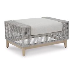 Signature Design by Ashley Seton Creek Gray Aluminum Frame Contemporary Ottoman