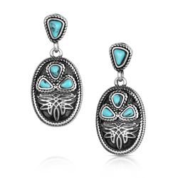 Montana Silversmiths Women's Boot Stitch Turquoise Earrings