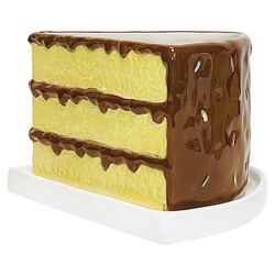Streamline Ceramic Slice of Cake Planter Yellow/Brown