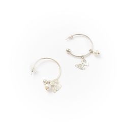 Matr Boomie Ishya Women's Butterfly Pearl Drop Silver Earrings