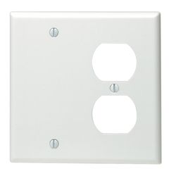 Leviton White 2 gang Thermoset Plastic Blank Wall Plate 1 pk