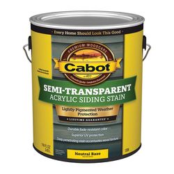 Cabot Semi-Transparent Acrylic Semi-Transparent Tintable Neutral Base Water-Based Acrylic Siding Sta