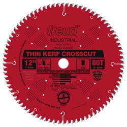 Freud 12 in. D X 1 in. Fine Finish Crosscut TiCo Hi-Density Carbide Table Saw Blade 80 teeth 1 pk