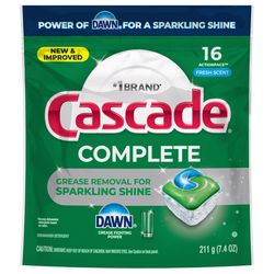 Cascade Complete Fresh Scent Pods Dishwasher Detergent 7.4 oz 16 pk