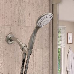 Keeney Stylewise Brushed Nickel Plastic 5 settings Handheld Showerhead 1.8 gpm