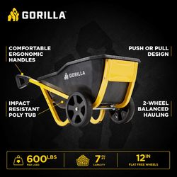 Gorilla Poly Yard Cart 600 lb. cap.
