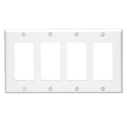 Leviton White 4 gang Thermoset Plastic Decorator Wall Plate 1 pk