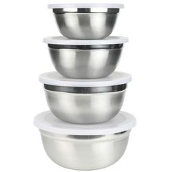 Chef Craft Stainless Steel Silver Mixing Bowl Set 4 pc