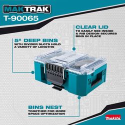Makita 15.33 in. W X 6.38 in. H X 10.93 in. D Deep Organizer Teal