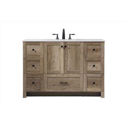 Home Living Oxford Single Natural Oak Vanity and Top 48 in. W X 19 in. D X 34 in. H