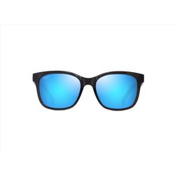 Maui Jim Owelo Sunglasses Unisex Shiny Trans Dark Grey Frame Blue Hawaii Lens Polarized Blue