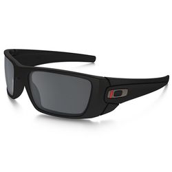 Oakley Standard Issue Fuel Cell Thin Red Line Sunglasses Unisex Matte Black Frame