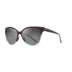 Maui Jim 'Olu'Olu Sunglasses Women's Translucent Dark Chocolate w/Blue Frame Neutral Gray Lens Polar
