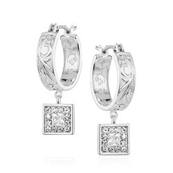 Montana Silversmiths Women's Desert Whirl Engraved Hoop Earrings