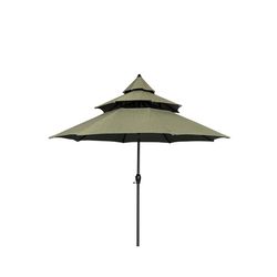 Living Accents Pagoda 9 ft. Tiltable Green Patio Umbrella