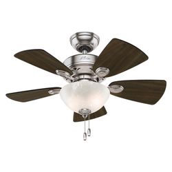 Hunter Watson 34 in. Brushed Nickel Incandescent Indoor Ceiling Fan