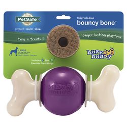 PetSafe Busy Buddy For Dog Multicolored Nylon/Rubber Bouncy Bone Chew Dog Toy Medium 1 pc