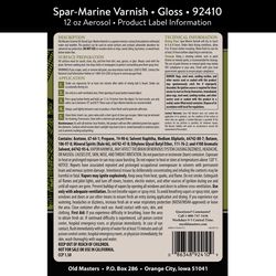 Old Masters Gloss Clear Oil-Based Marine Spar Varnish Spray 12 oz