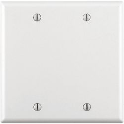 Leviton White 2 gang Plastic Blank Wall Plate 1 pk