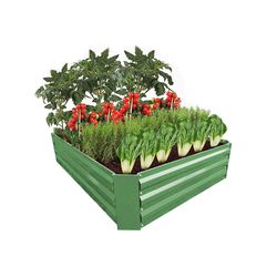 Zenport 11.8 in. H X 39.4 in. W X 39.4 in. D Galvanized Steel Raised Garden Bed Green