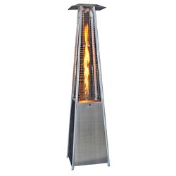 SUNHEAT 40000 BTU Propane Stainless Steel Contemporary Square Patio Heater 12 sq ft