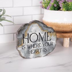 P Graham Dunn 6 in. H X 7 in. L Gray MDF Home Is Where the Heart Is Tabletop Sign