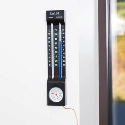 Taylor Hygrometer/Thermometer Plastic Black 9.75 in.