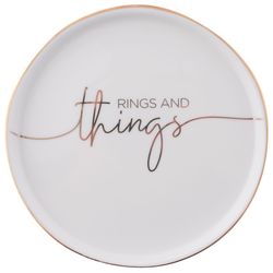 Karma Sentiment .5 in. H X 5 in. L Multicolored Ceramic Trinket Tray