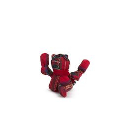 HuggleHounds Knottie For Dog Red/White Plush Tartan Tidings Fox Dog Toy Small 1 pk