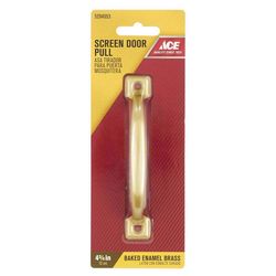 Ace 4.8 in. L Bright Brass Gold Steel Screen Door Pull