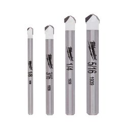Milwaukee Assorted in. X 5.25 in. L Carbide Tile and Stone Drill Bit Set Round Shank 4 pc