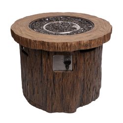 Alpine 35.8 in. W Stainless Steel Round Propane Fire Pit