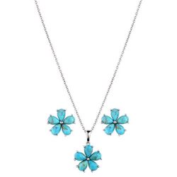 Montana Silversmiths Women's Floral Sky Silver/Turquoise Necklace One Size Fits Most