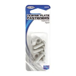 Custom Accessories White Nylon License Plate Fasteners