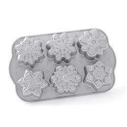 Nordic Ware 7 in. W X 12 in. L Snowflake Cakelet Pan Silver 1 pc