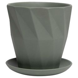 Chive Virago 5 in. D Ceramic Shape G Flower Pot Olive