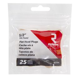 Richelieu Flat Birch Head Plug 1/2 in. D X .5 in. L 25 pk Natural