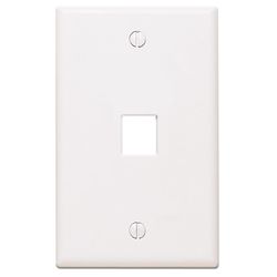 Leviton White 1 gang Thermoplastic Datacom Wall Plate 1 pk