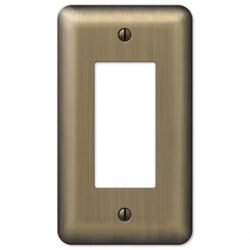 Amerelle Devon Brushed Brass 1 gang Stamped Steel Decorator Wall Plate 1 pk