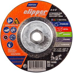 Norton Clipper 4.5 in. D X 5/8-11 in. X 1/8 in. thick Classic Grinding Wheel 1 pk