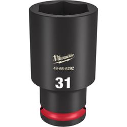 Milwaukee Shockwave 31 mm X 1/2 in. drive Metric/SAE 6 Point Deep Impact Socket 1 pc