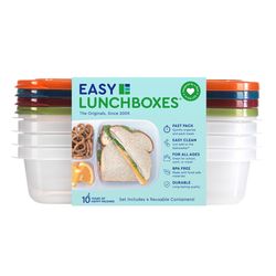 Easy Lunchboxes 3.75 cups Clear Clip It Lunch Cube 4 pk