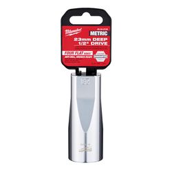 Milwaukee 23 mm X 1/2 in. drive Metric 6 Point Deep Socket 1 pc